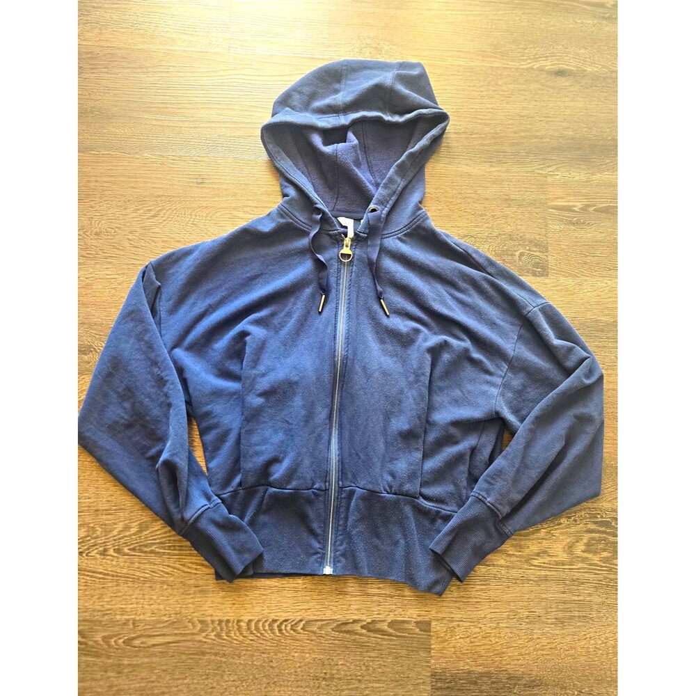 Athleta Womens Navy Zipup Hooded Athletic Jacket Size Small